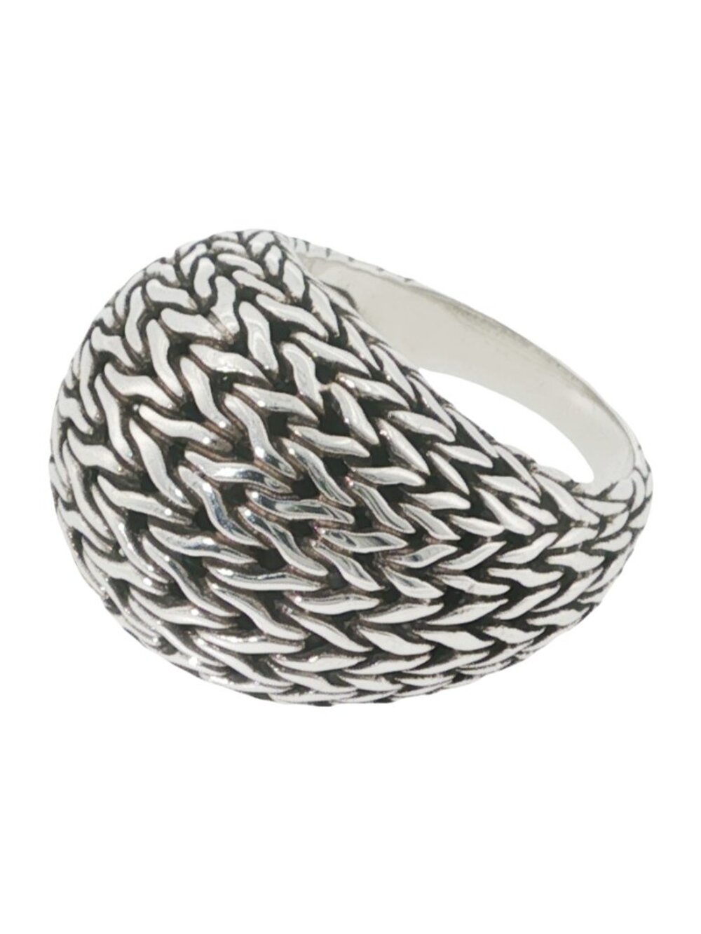 John Hardy 925 Sterling Classic Chain Dome Ring Size 8